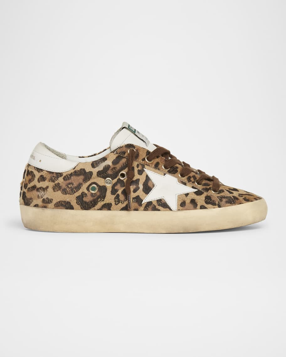 Golden Goose Superstar Leopard-Print Calf Hair Sneakers | Neiman Marcus