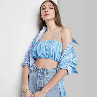 Women's Woven Bubble Hem Tank Top - Wild Fable™ | Target