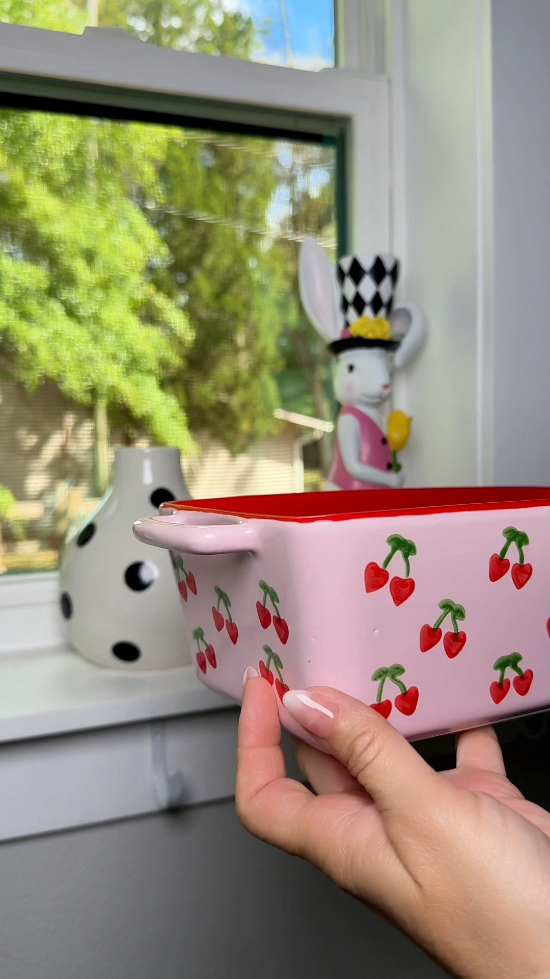 this cherry loaf pan is the cutest little upgrade for your kitchen — but it’s actually functional too. perfect for banana bread, small cakes, or even prepping meals, and i love that it goes straight from oven to table without looking boring

#ltkhome #kitchenfinds #bakingessentials #cozykitchen