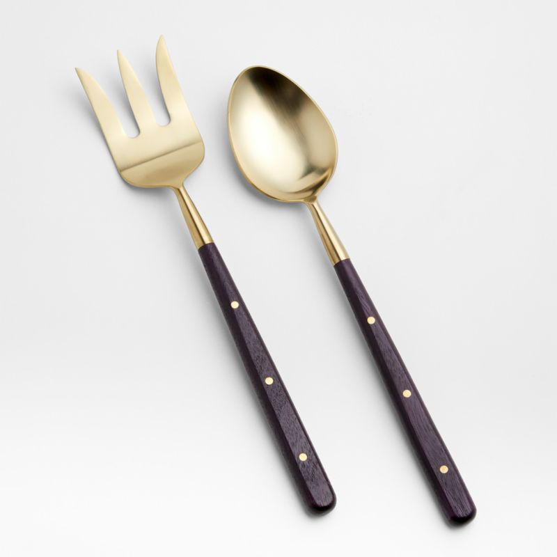 Wood & Antiqued Bronze Serving Utensils by Gaby Dalkin + Reviews | Crate & Barrel | Crate & Barrel