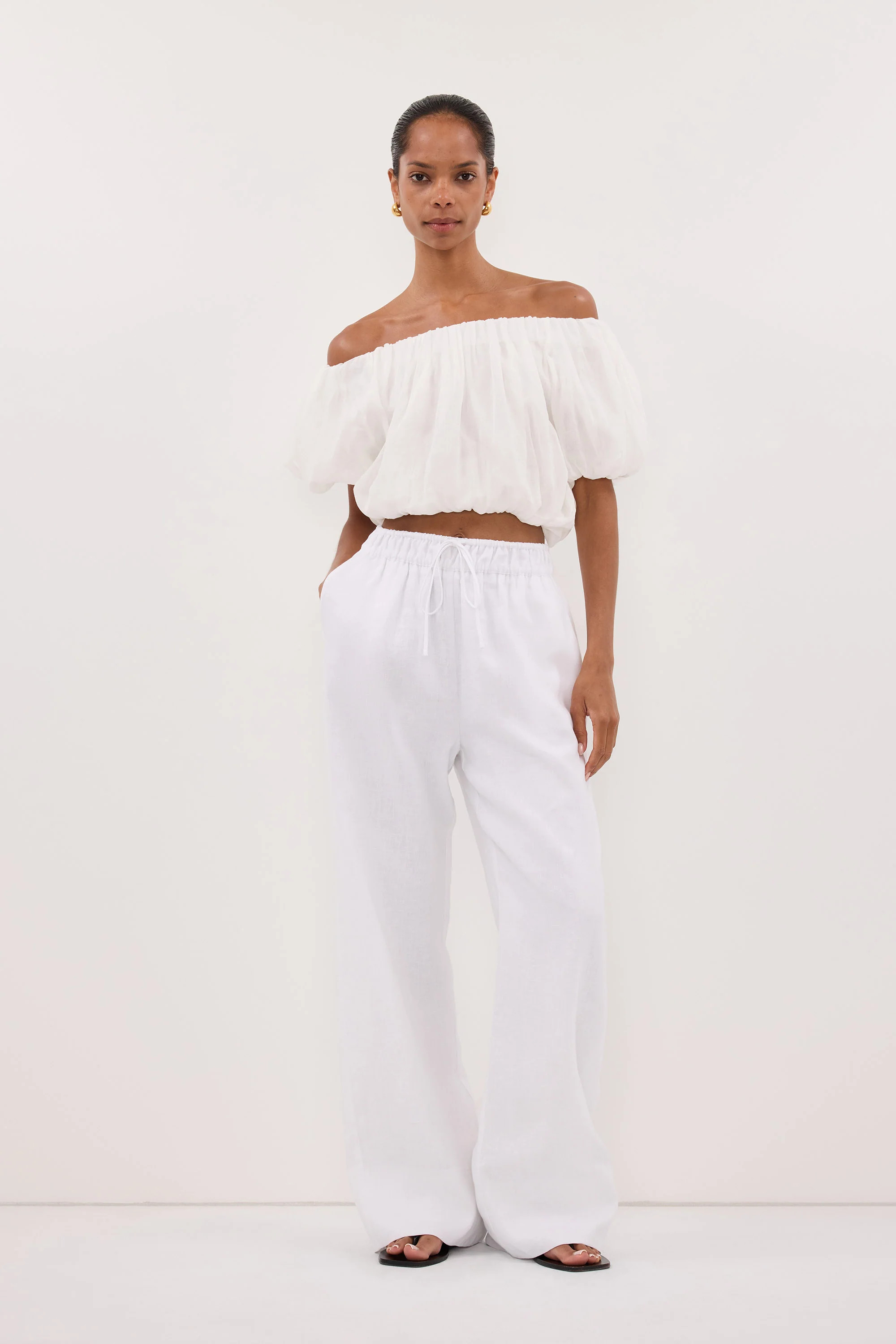 NOA WHITE LINEN PANT | DISSH