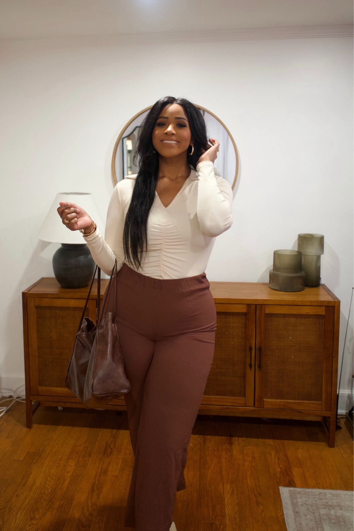 Fall outfit Inspo🤎
Midsize fashion 
Brown trousers 
Brown pants 
Fall looks 
Affordable elegant tops 
Curvy fashion 
Plus size fashion 
SHEIN 


#LTKMidsize #LTKPlusSize #LTKStyleTip