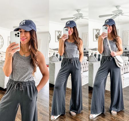 Xs tank, xs short pants. Tank code: ltk20. Jewelry code: tammy20. Aerie, wide leg pants, whisper tank, Madewell, tanks, tank top, tank tops 

#LTKFindsUnder50 #LTKSaleAlert #LTKxMadewell