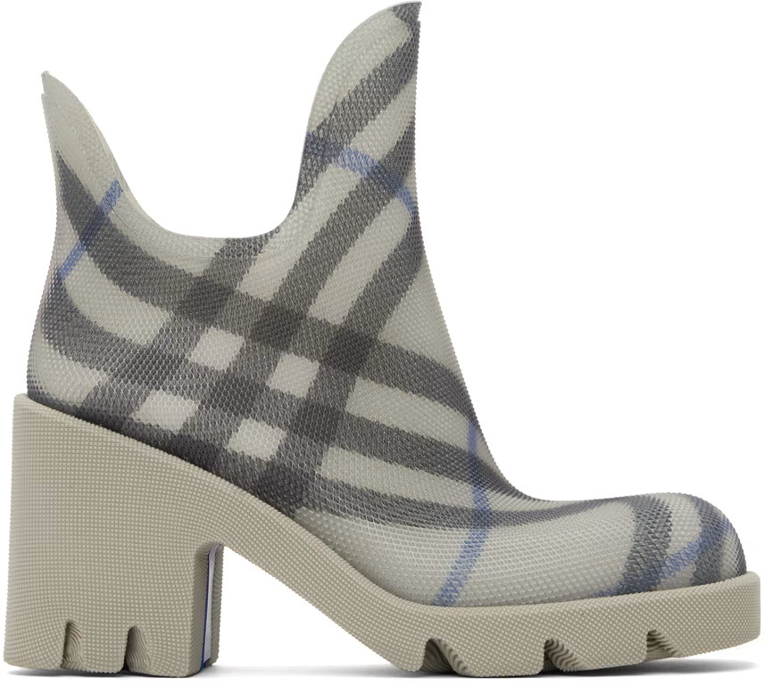 Gray Marsh Heeled Rubber Rain Boots | SSENSE