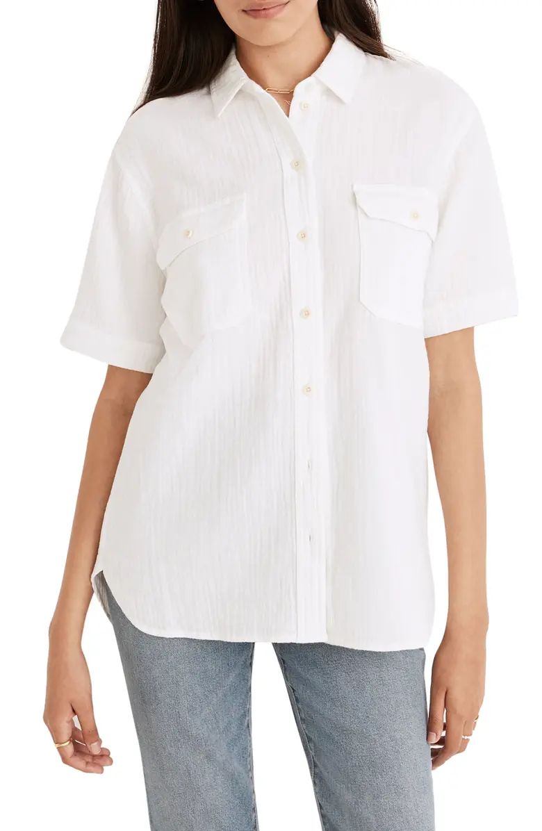 Lightspun Flap Pocket Short Sleeve Button-Up Shirt | Nordstrom