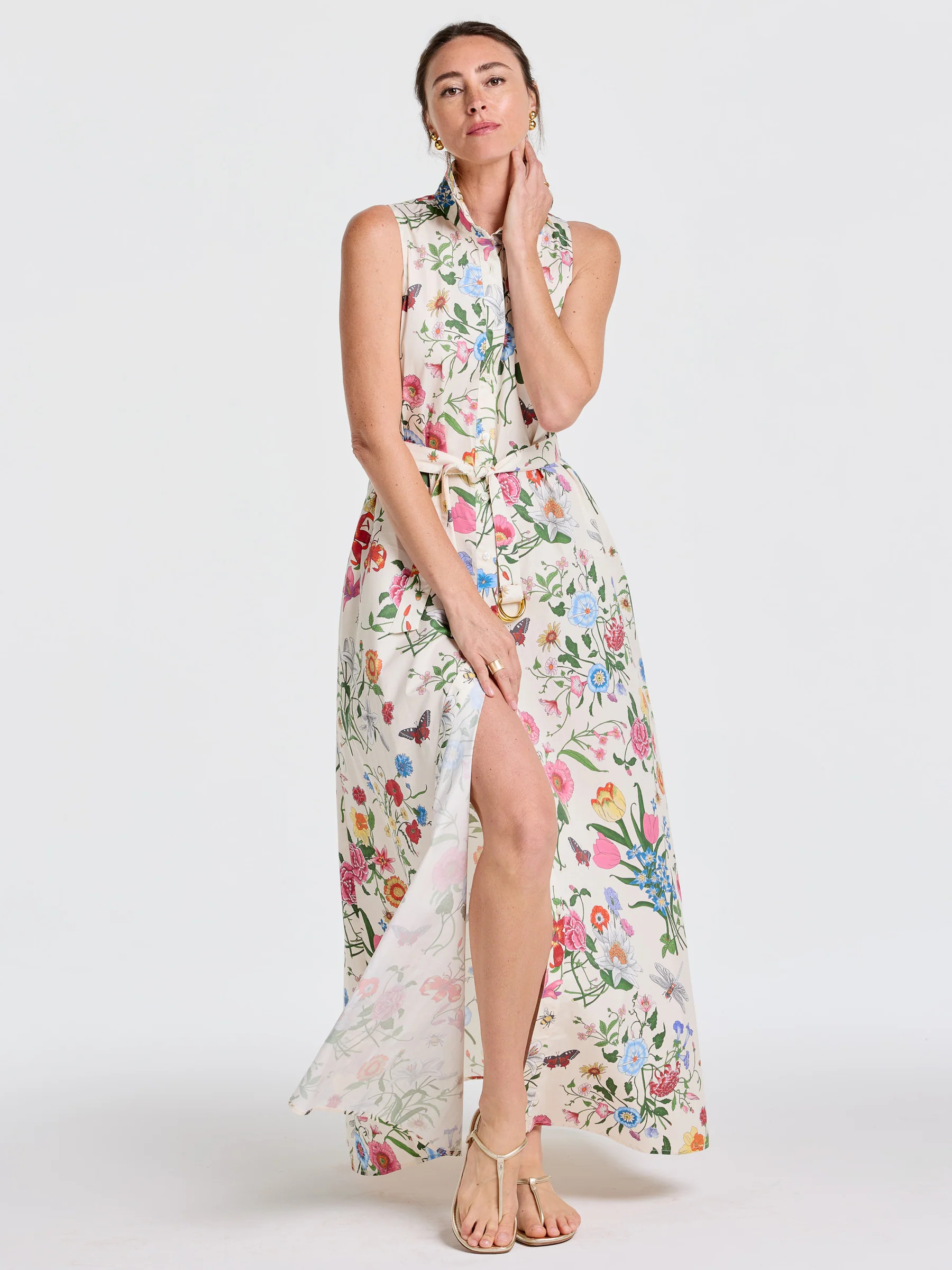 Off_White/Multi Dragonfly Garden Audrey Dress | Women's Dresses | J.McLaughlin | J.McLaughlin