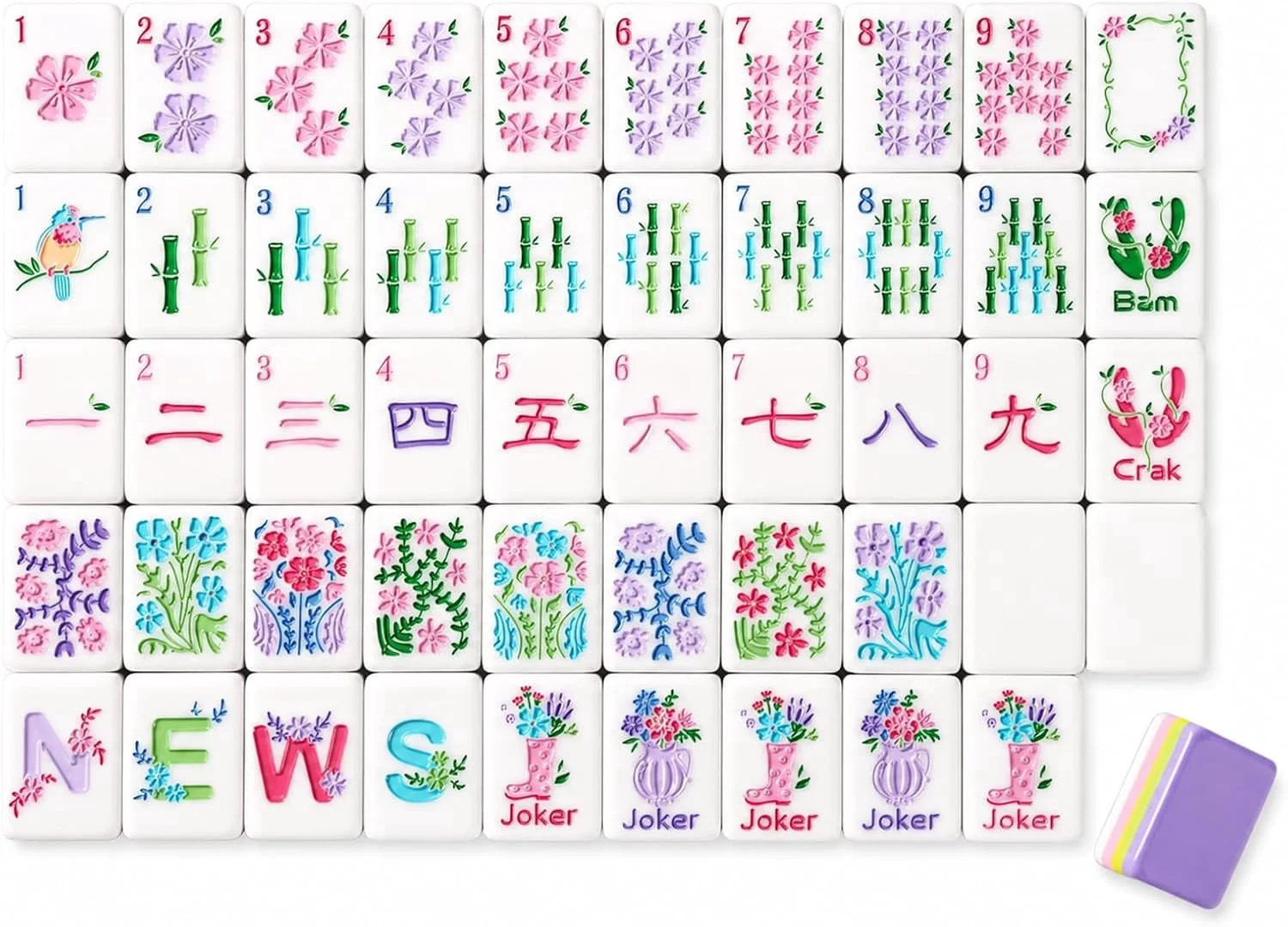 4 Layer Mahjong Tiles American Mahjong Tile Set 160 Acrylic Layered Mahjong Tiles with Clear Engr... | Walmart (US)
