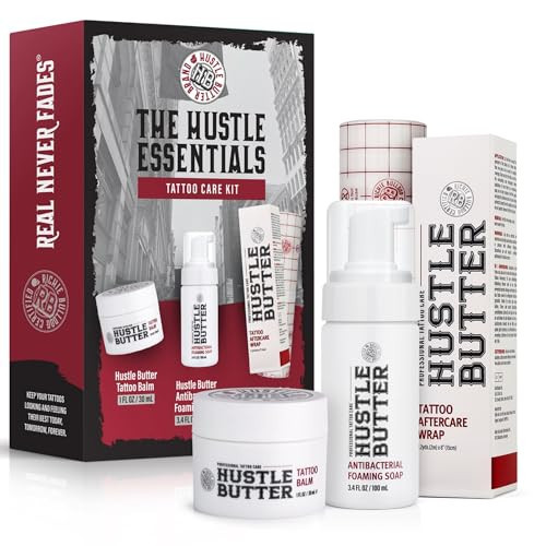 Hustle Butter Tattoo Aftercare Kit - Tattoo Balm, Antibacterial Soap, and Aftercare Wrap - TSA-Friendly Balm & Soap - Easy Removal, Mess-Free Wrap | Amazon (US)