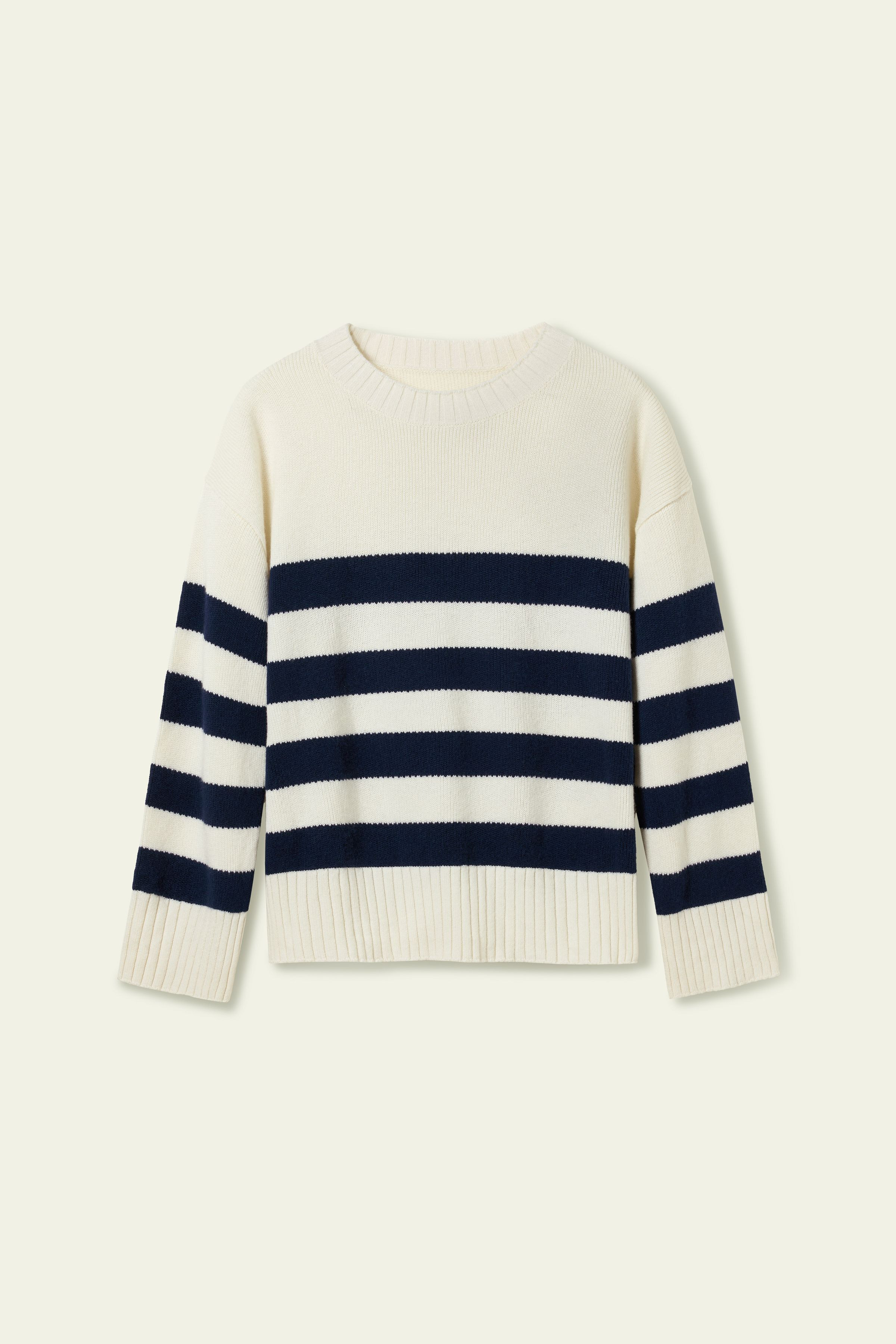 Striped Wool-Cashmere Oversized Sweater | LilySilk