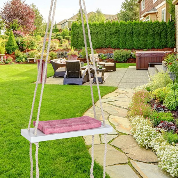 DIY Kids Swings Seat Wooden Hanging Swing Toddler Swings Tree Swings Hammock Chairs Set with Cush... | Walmart (US)