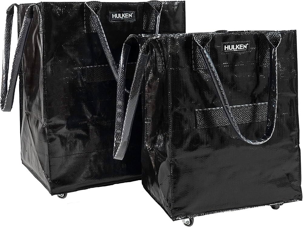 HULKEN - (Medium, Black) Reusable Grocery Bag On Wheels, Shopping Trolley, Lightweight, Carries U... | Amazon (US)