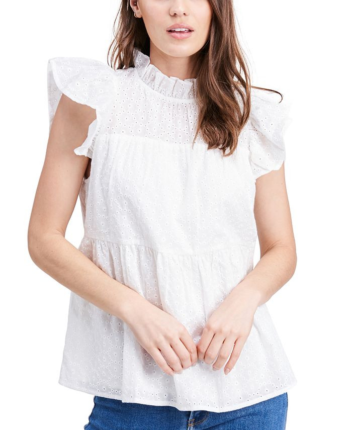 En Saison Cotton Eyelet Blouse & Reviews - Tops - Juniors - Macy's | Macys (US)