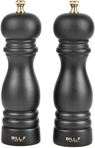 BILL.F Salt and Pepper Grinder Wooden Pepper Mill Grinder Salt Pepper Shakers Set of 2 with Adjustab | Amazon (US)