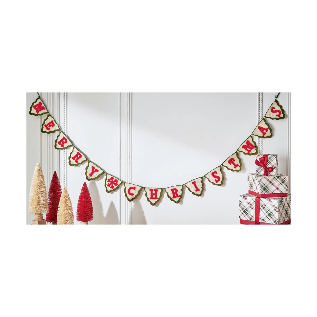 The Holiday Aisle® Merry Christmas Wool Felt Garland | Wayfair | Wayfair North America