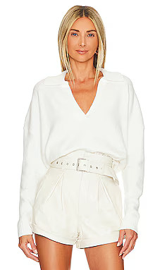 Central Park West Marti Polo Sweater in White from Revolve.com | Revolve Clothing (Global)
