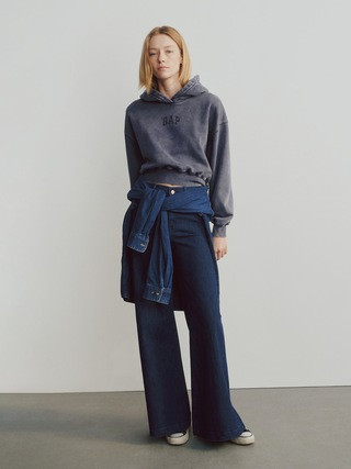 VintageSoft Crop Logo Hoodie | Gap (US)