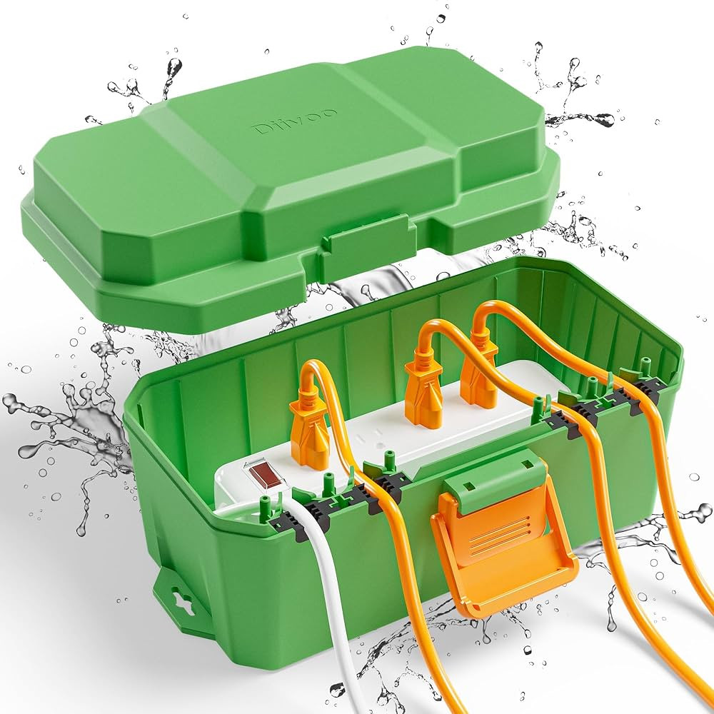 Diivoo Medium Outdoor Electrical Box Waterproof, IP54 Weatherproof Extension Cord Cover, Outdoor ... | Amazon (US)