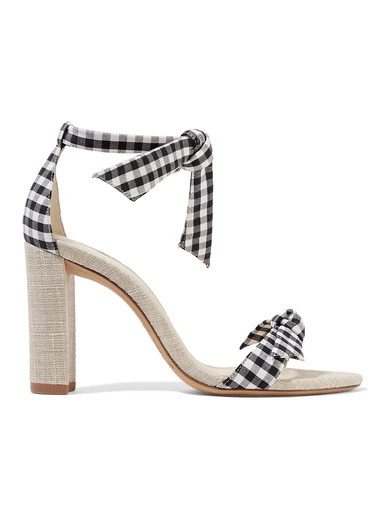 Alexandre Birman - Clarita Bow-embellished Gingham Cotton And Canvas Sandals - Black | NET-A-PORTER (US)
