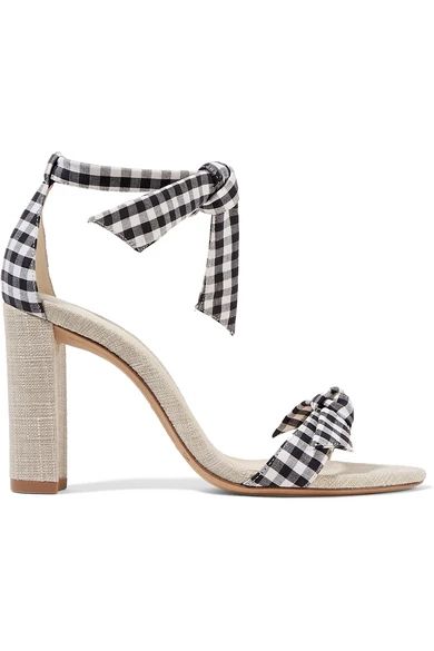 Alexandre Birman - Clarita Bow-embellished Gingham Cotton And Canvas Sandals - Black | NET-A-PORTER (US)