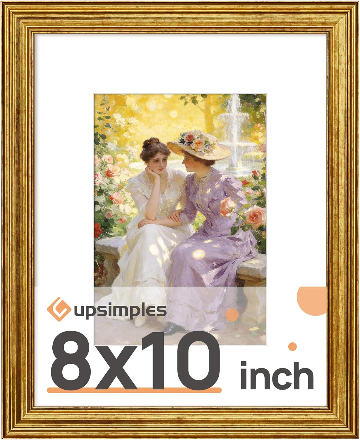 upsimples 8x10 Picture Frame, Vintage Frames Decor, 1Pack Gold | Amazon (US)