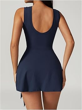 Womens Tennis Dress Wrap Skirt Built in Shorts Sleeveless Golf Athletic Romper Sundress Tie Front... | Amazon (US)