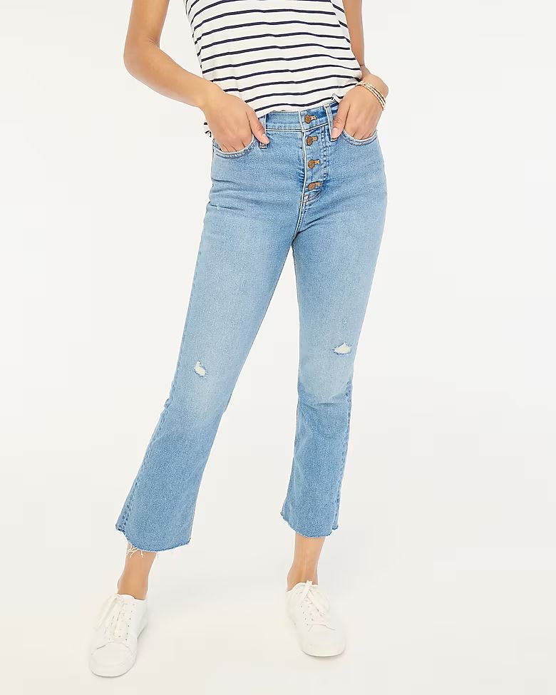 High-rise flare crop jean in all-day stretch | J.Crew Factory
