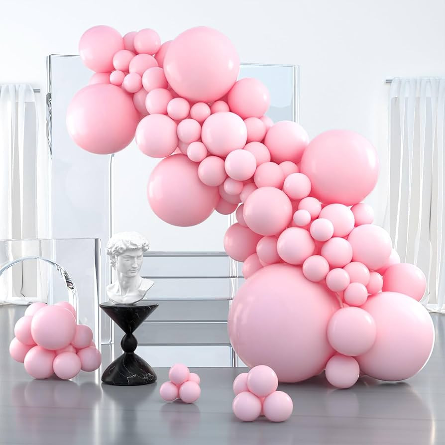 PartyWoo Light Pink Balloons 100 pcs Different Sizes of 36 18 12 10 5 Inch Pastel Baby Pale Pink ... | Amazon (US)