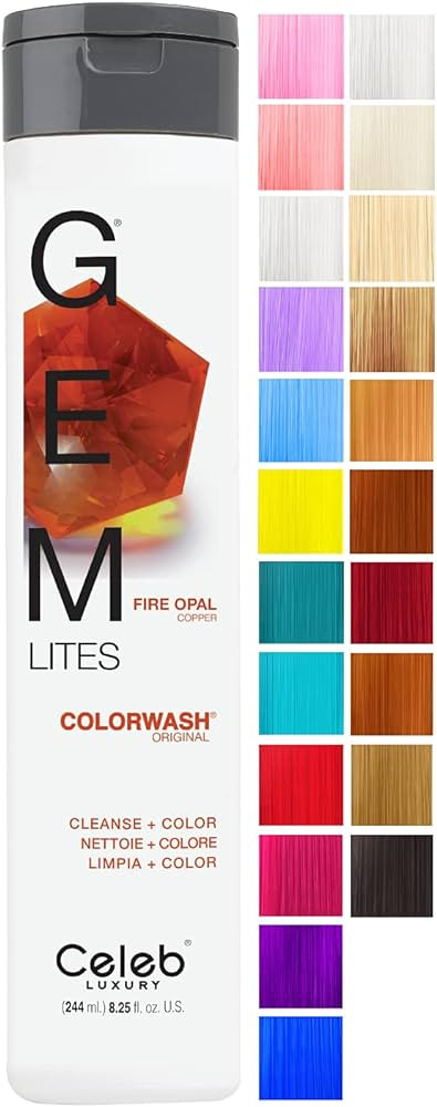 Celeb Luxury Gem Lites Colorwash, Professional Semi-Permanent Hair Color Depositing Shampoo, Fire... | Amazon (US)