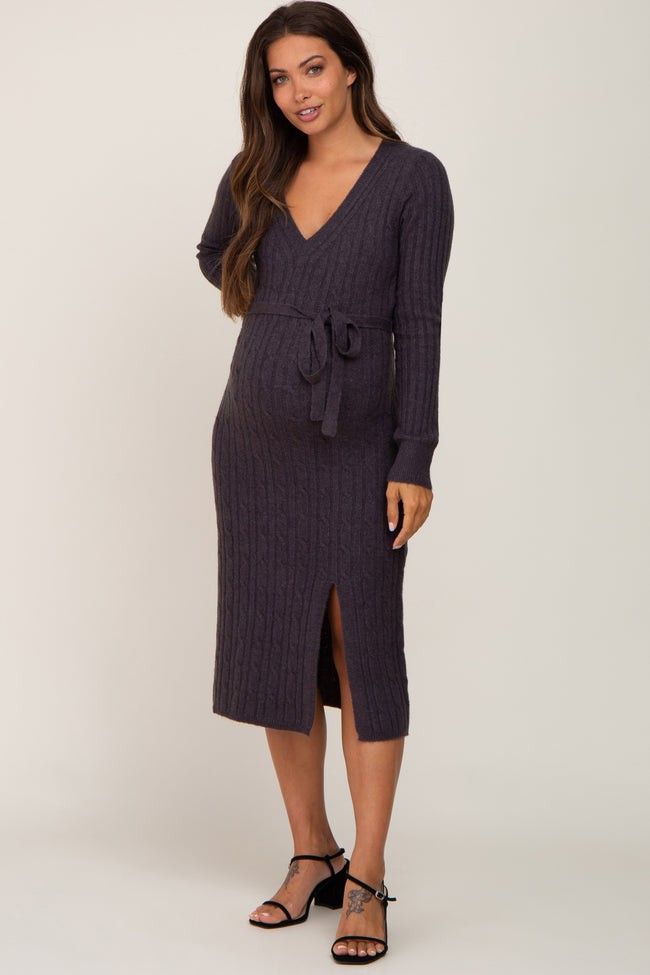 Cable Knit Maternity Dress - Maternity Outfits | PinkBlush Maternity