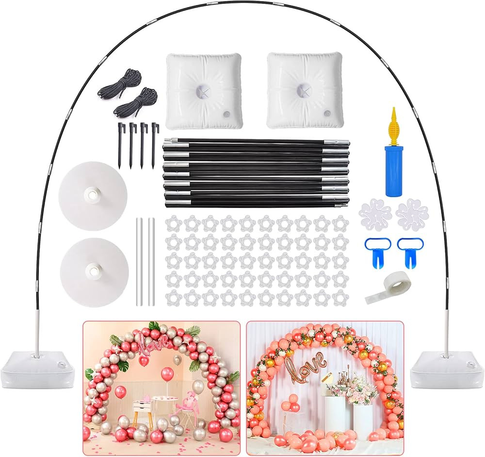 HeyMate Balloon Arch Kit - 9Ft Tall & 10Ft Wide Adjustable Balloon Arch Stand with 2 Water Bases ... | Amazon (US)