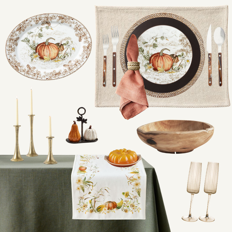 Harvest-inspired Thanksgiving tablescape idea with pumpkin dinnerware, rustic fall accents, and vintage details. 

 #LTKHalloween #LTKHoliday #LTKHome