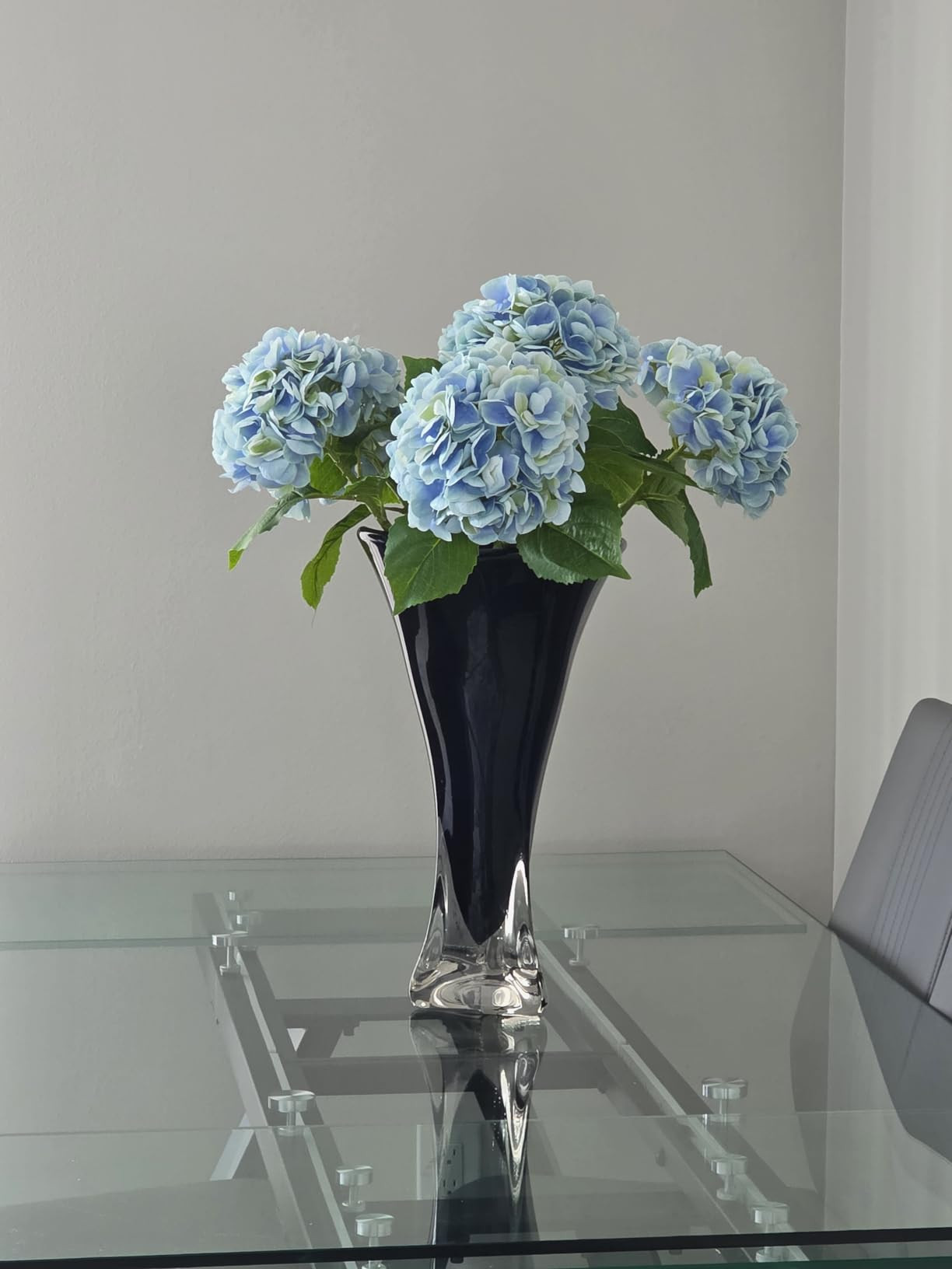 6PCS 22 inch Hydrangea Artificial Flowers Real Touch Blue Faux Hydrangea Flowers with Home Office... | Amazon (US)
