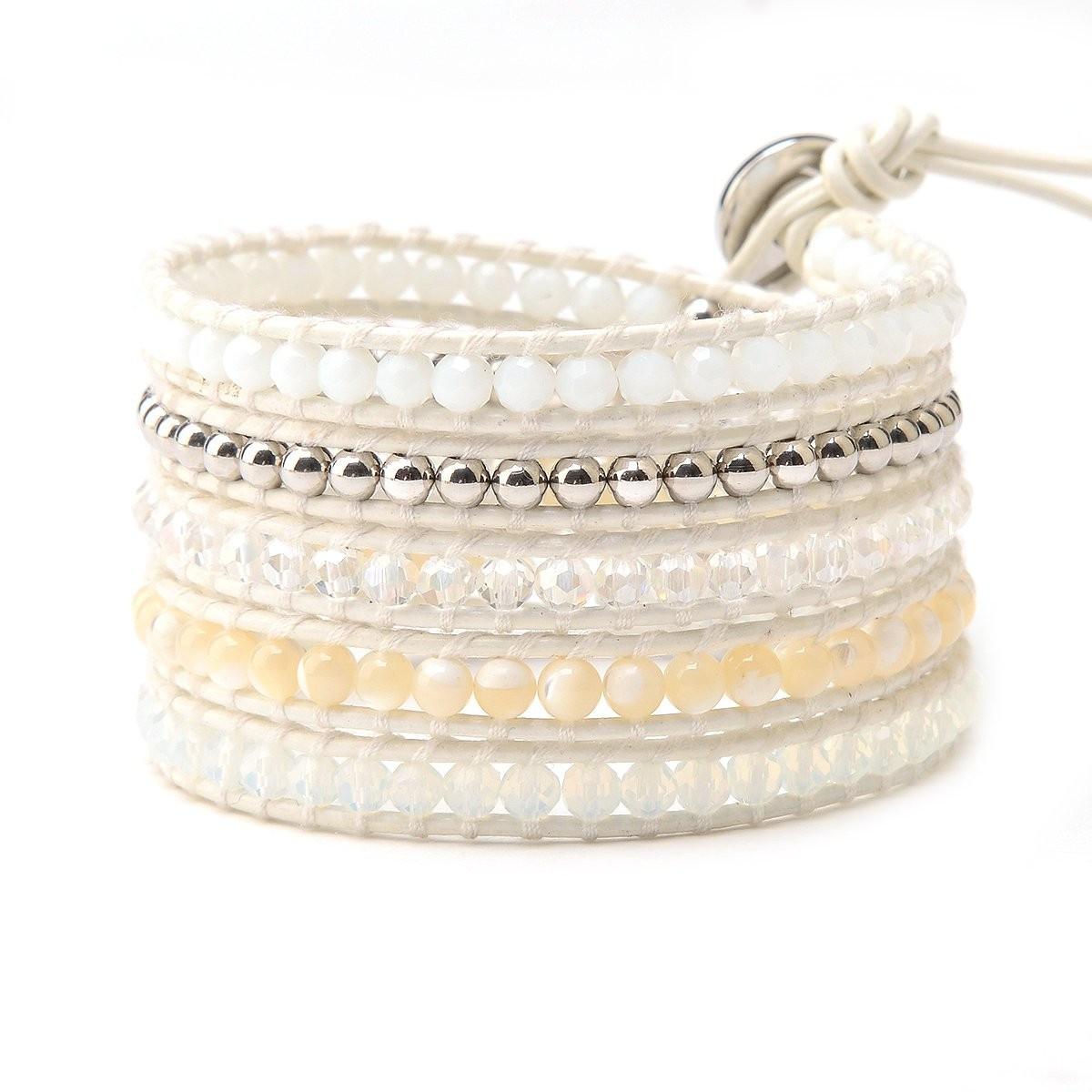 Crystals with Shells & Silver Metallic Accent on White | Victoria Emerson