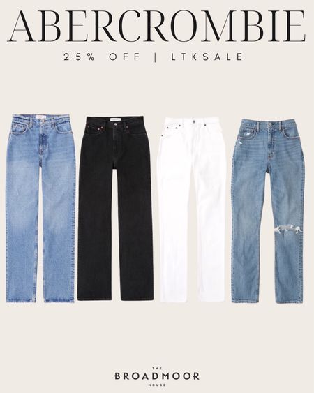 Abercrombie, ltksale, jeans, denim, denim sale, white jeans, black jeans, look for less, high waisted jeans, vacation outfits, travel outfits 

#LTKsalealert #LTKSale #LTKSeasonal