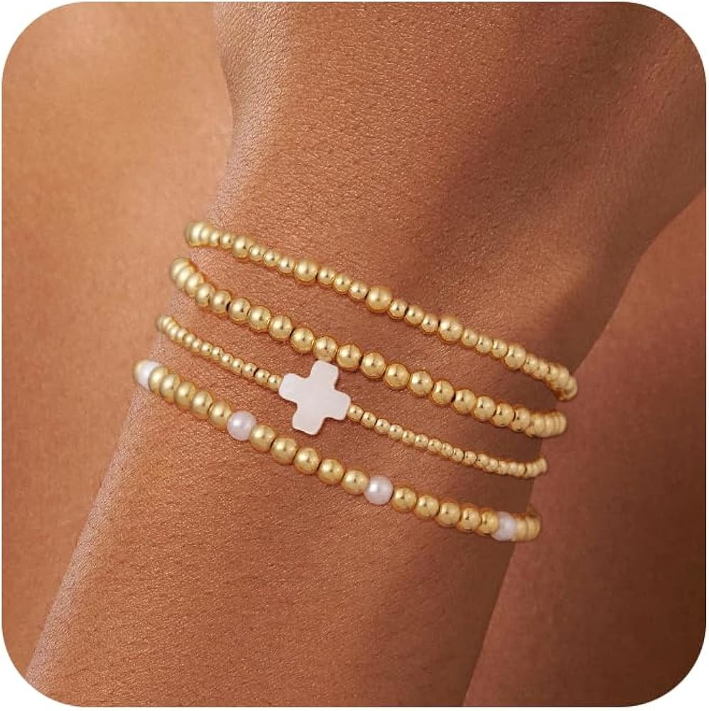 Bracelets for Women, Waterproof 14K Gold/Silver Plated Stackable Bracelets for Women Non Tarnish ... | Amazon (US)