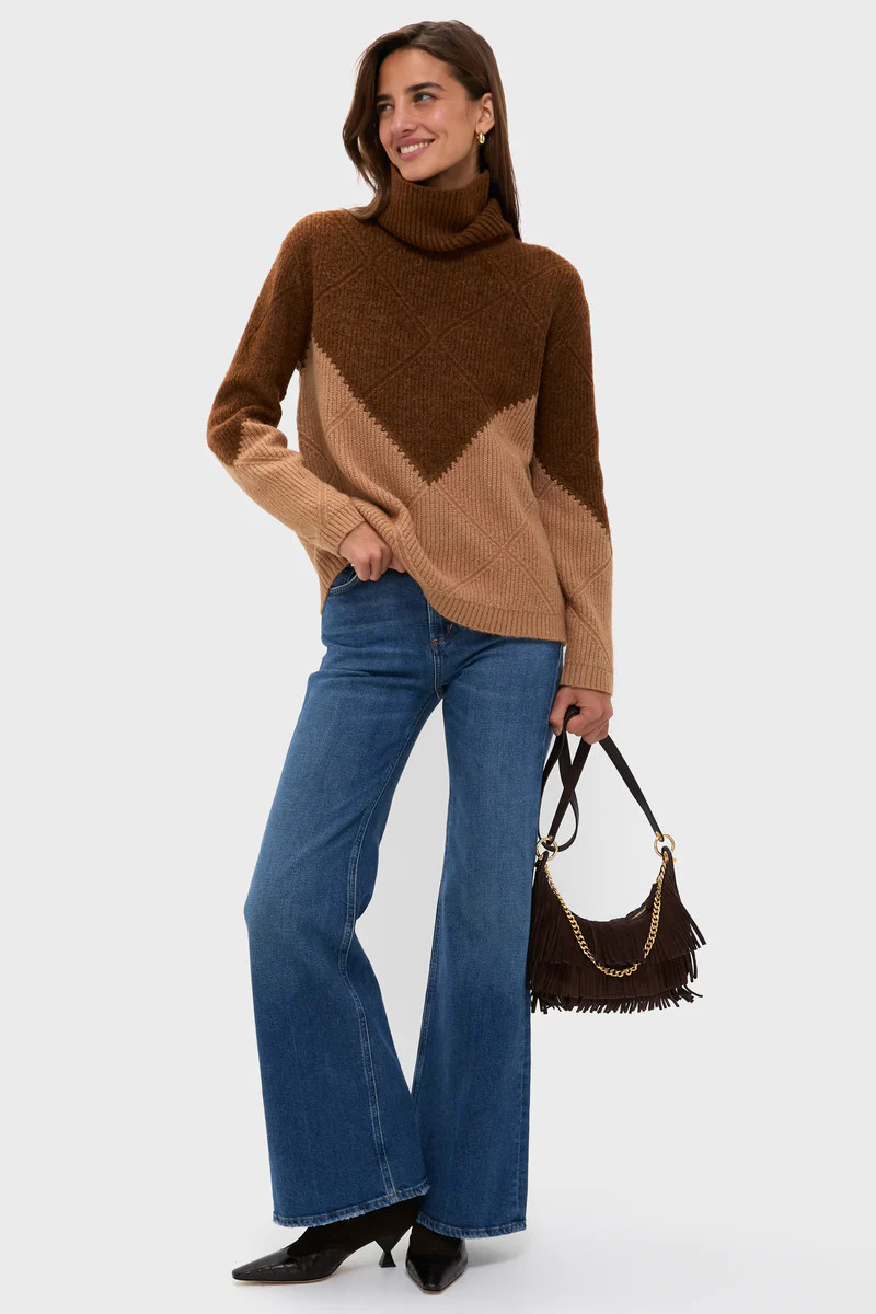 Tan & Brown Diamond Demi Turtleneck | Tuckernuck (US)
