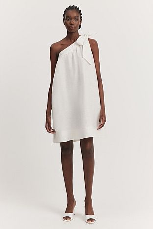 Organically Grown Linen Asymmetrical Mini Dress | Country Road (AU)