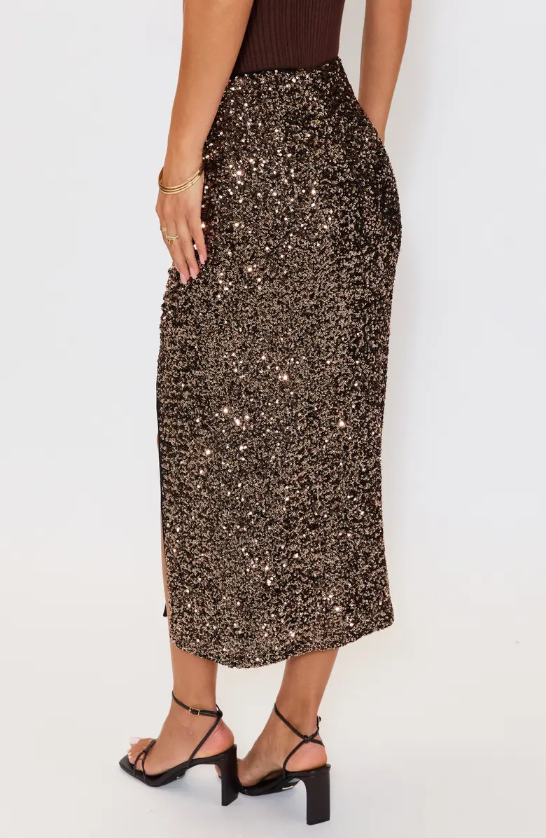 VICI Collection Gilded Sequin Midi Skirt | Nordstrom | Nordstrom