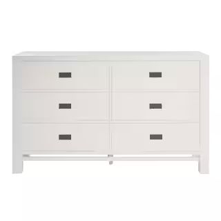 Home Decorators Collection Calden Bright White 6-Drawer Dresser (36 in. H x 60 in. W x 18 in. D) ... | The Home Depot