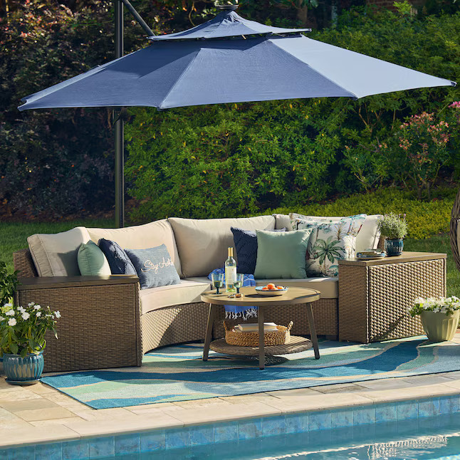 allen + roth Emerald Cove 2 -Piece Wicker Patio Conversation Set with Cream Cushions | Lowe's