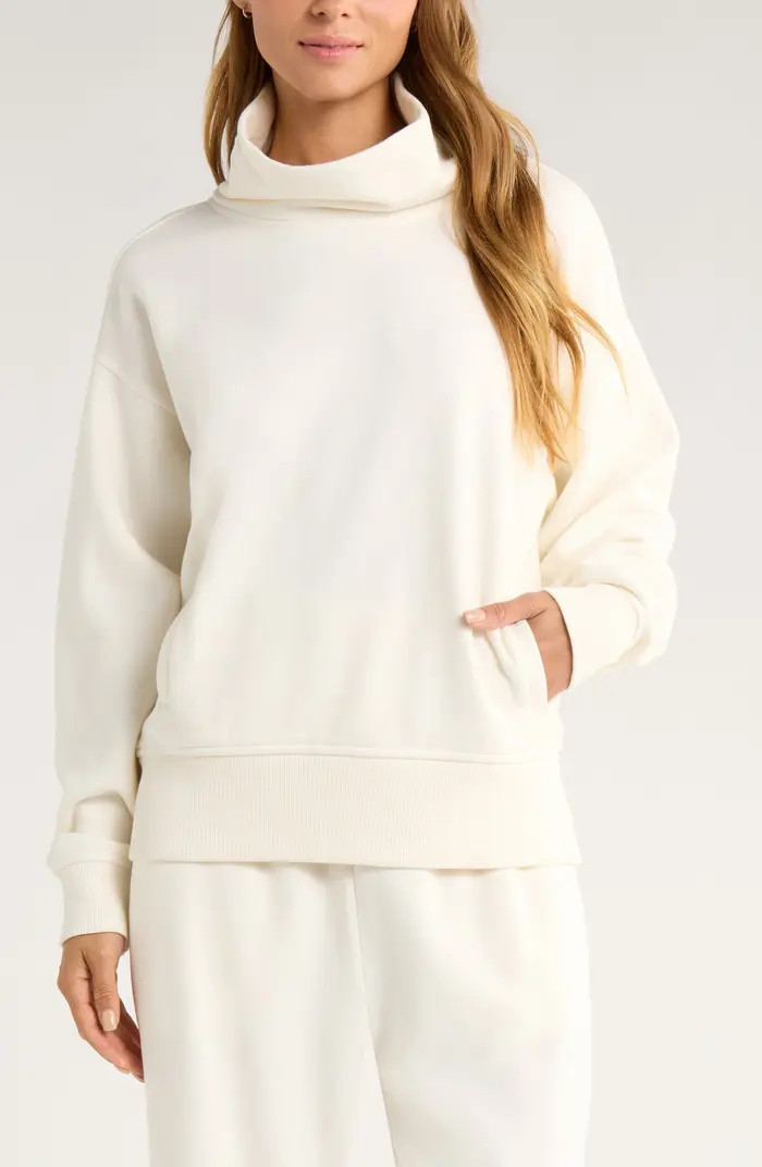 Zella Ultracozy Fleece Funnel Neck Top | Nordstrom | Nordstrom