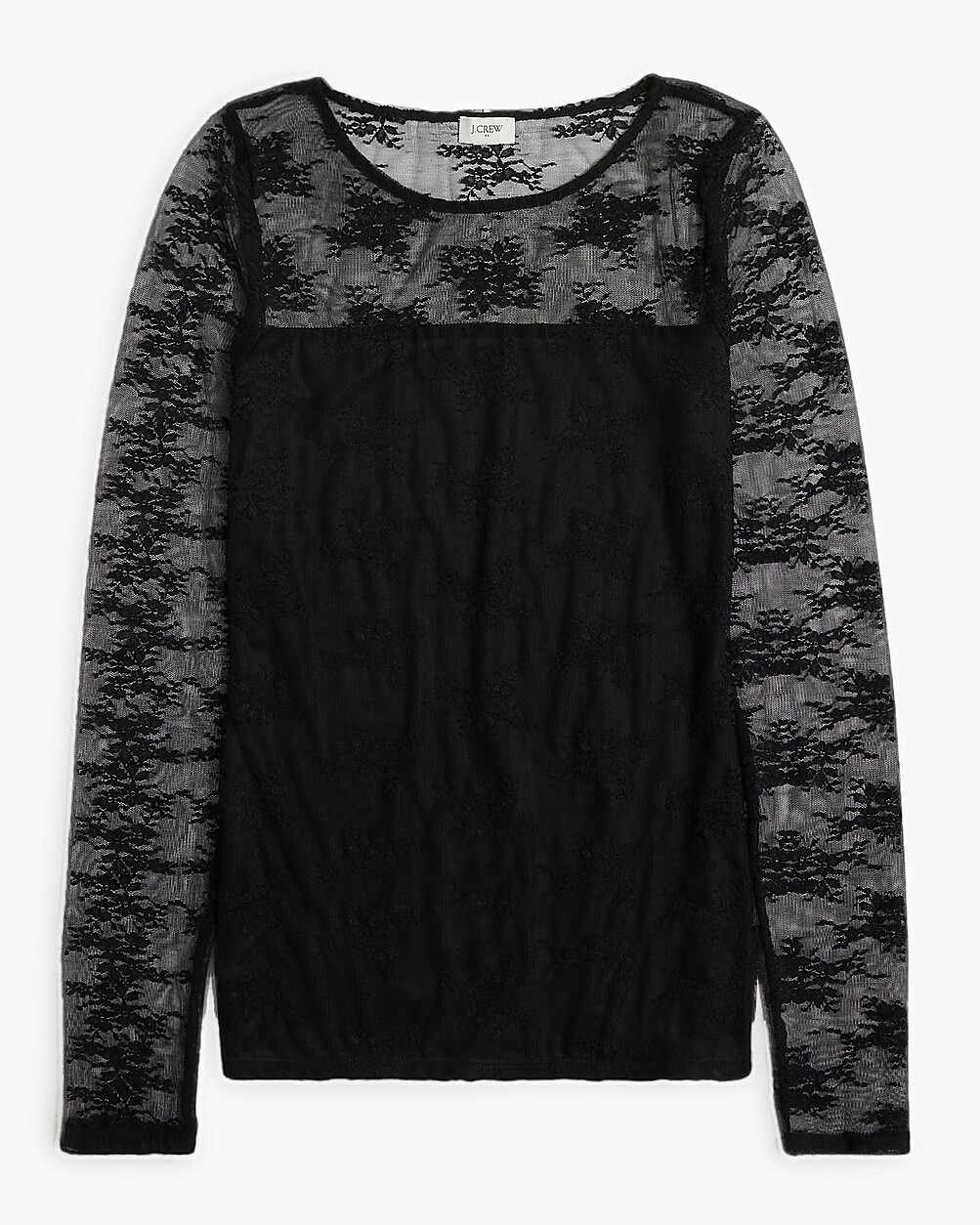 Long-sleeve lace-lined top | J.Crew Factory