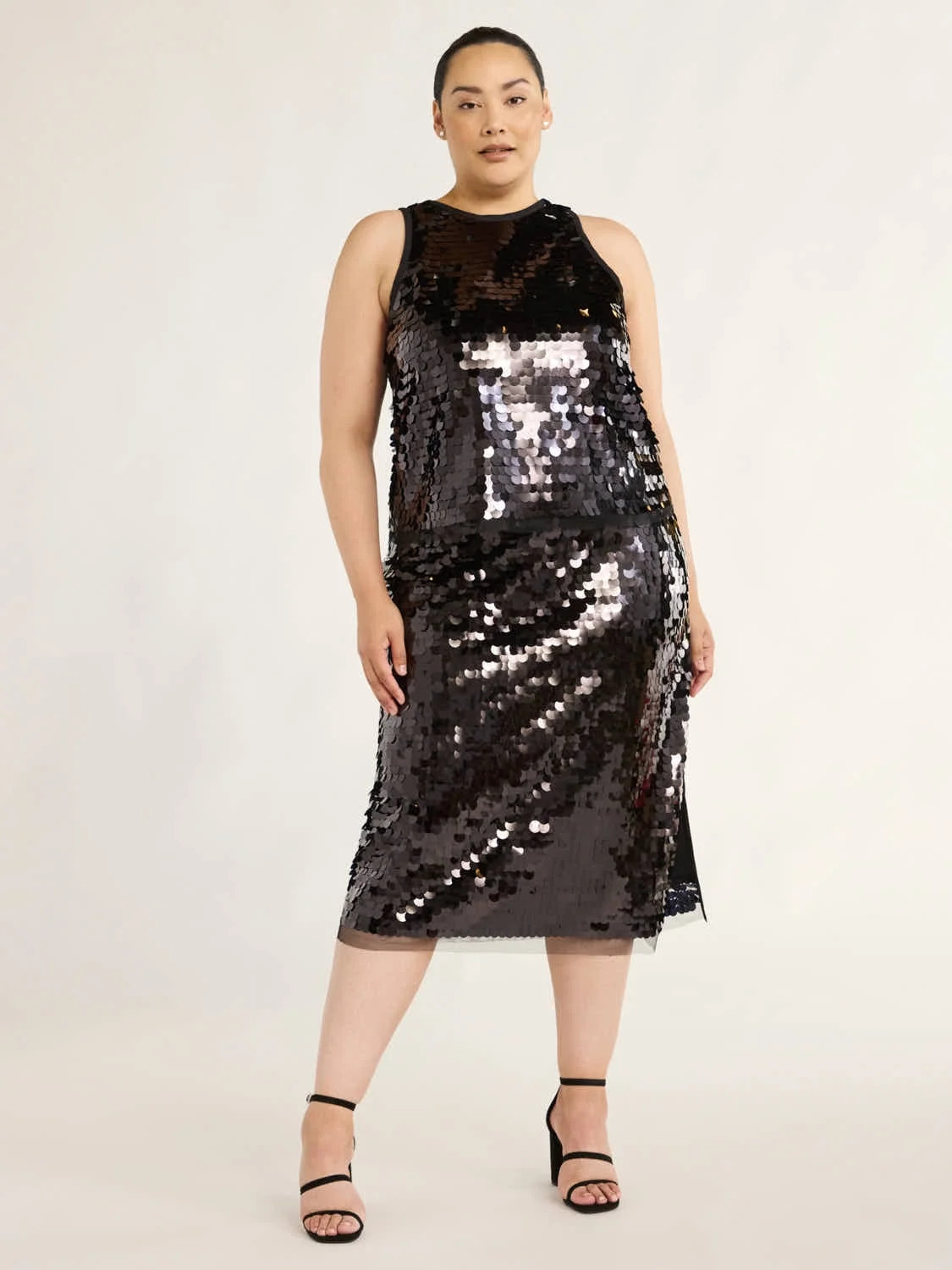 Scoop Women's & Women's Plus Paillette Sequin Midi Skirt, Sizes XS-4X | Walmart (US)