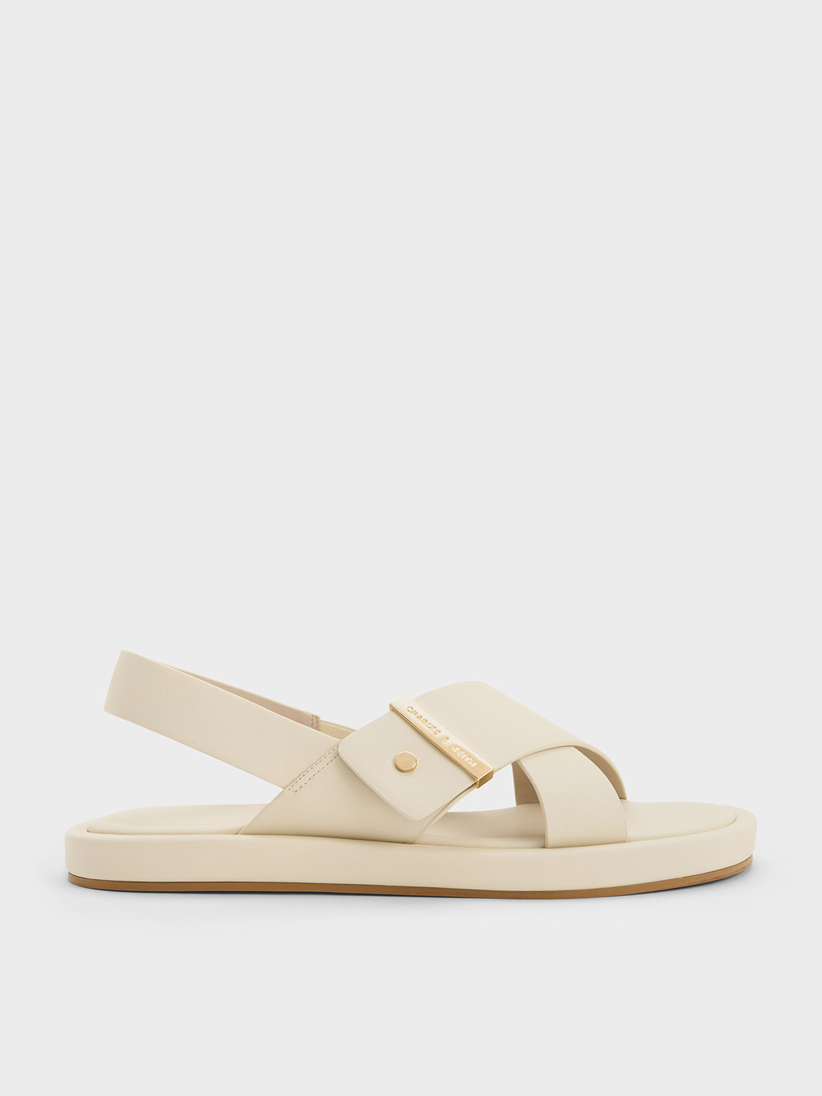 Crossover Back Strap Sandals
 - Chalk | Charles & Keith US