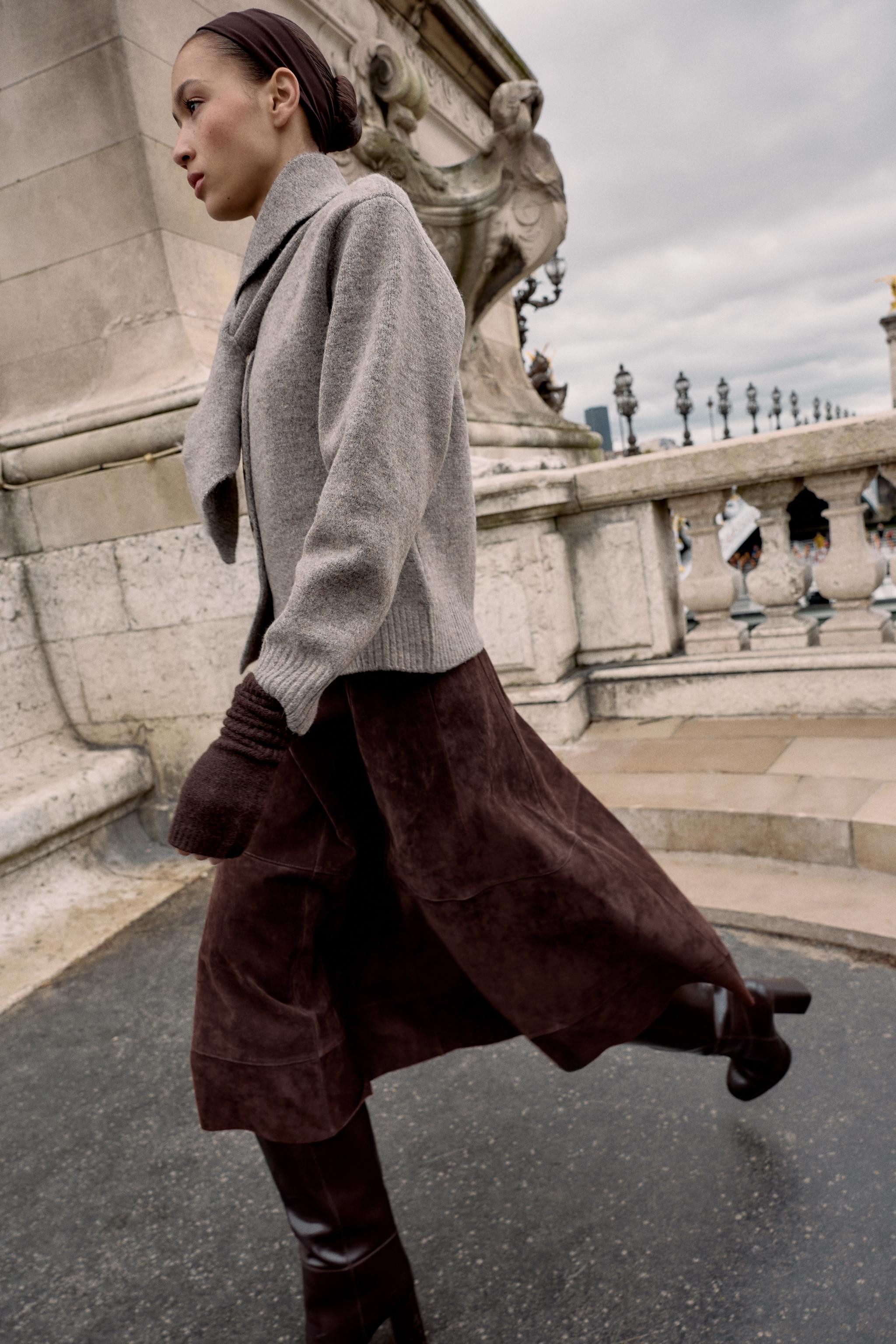 STRICKJACKE MIT HALSTUCH | Zara DE