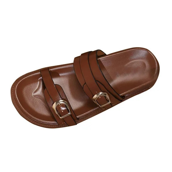 HBGVBA Womens Beach Sandals Metal Thick Sole Summer Casual Outdoor Stylish Comfortable Shoes 42 | Walmart (US)