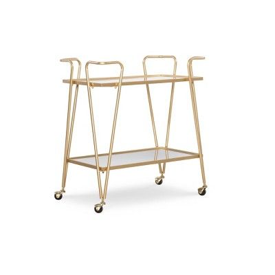 Mid-Century Bar Cart Gold - Linon | Target