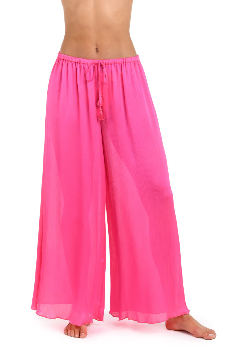 Sunshine 79 Radiance Crinkle Beach Pant - Bright Pink | House of Swim