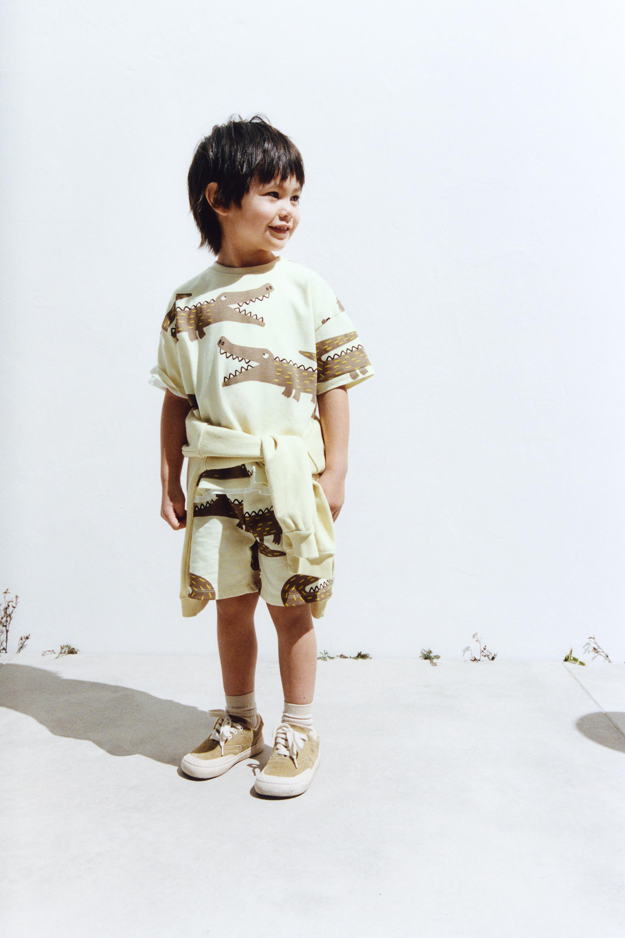 CROCODILE PRINT T-SHIRT AND BERMUDA SET | Zara US