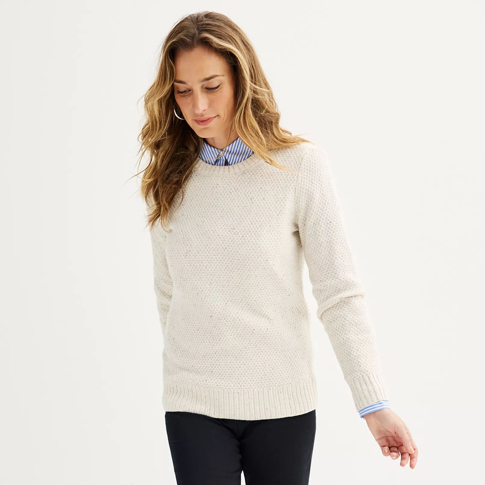 Women's Croft & Barrow® Textured Stitch Pullover Sweater | Kohl's